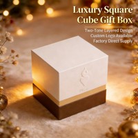 Boîte cadeau de luxe carrée en forme de cube, fabrication directe d'usine OEM, boîte de présentation à deux tons superposés, logo personnalisé, montre, bijoux
