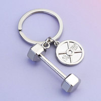Promotion Porte-clés de gym personnalisé avec logo, accessoires de musculation, mini haltère 3D en métal, cadeaux de motivation fitness