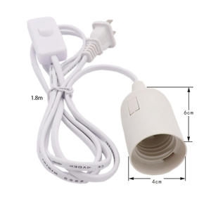 US AU UK EU a E27 Cable de alimentación LED Cabezal de luz colgante con interruptor 1,8 m Enchufe de bombilla Material de PC Base de tornillo Portalámparas - Product Image 4