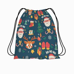 Mochila de Cordón Plegable con Estampado Navideño Personalizada para Mujer, de Tela No Tejida - Product Image 2