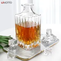 750Ml Tùy Chỉnh Vuông Whisky Glass Kit Set Chai Whiskey Decanter Với Hộp Gỗ