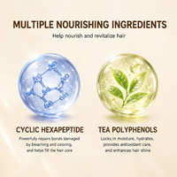 Masque capillaire à l'acide hyaluronique et au thé, KieKie Cyclic Hexapeptide, réparation profonde des cheveux abîmés et décolorés, hydratation et brillance, 600 ml en stock