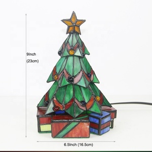 Lámpara de Vidrio Emplomado Hecha a Mano y Personalizada LongHuiJing, Estilo Tiffany de 9 Pulgadas con Figura de Santa Claus, Decoración Navideña con Alimentación CA - Product Image 4