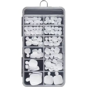 <span class=keywords><strong>Uñas</strong></span> Postizas Acrílicas Blancas de Cobertura Total, Diseño de Cielo Estrellado, Estilo Francés Corto, 240 Piezas - Product Image 5