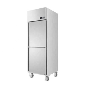 Réfrigérateur commercial à deux portes en acier inoxydable, congélateur à double température, refroidisseur pour restaurant, cuisine et café - Product Image 3