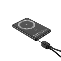 Batterie externe semi-solide 5000 mAh, chargeur sans fil magnétique portable et fin, support 3-en-1 avec affichage LED, charge rapide pour extérieur