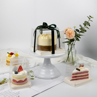 Nuovo Design Scatola per Torte Quadrata Monouso da 6 Pollici in Plastica Trasparente Sicura per Alimenti, Contenitore Portatile in PET per Confezionamento Torte di Compleanno
