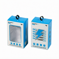 Boîte de chargeur en carton écologique pliable avec fenêtre pour l'électronique grand public, logo personnalisé