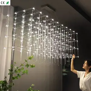 ECOJAS Modern Suspended Light Led Chandelier Pendant Lamp For Living Room Customized Hotel Decoration Pendant Big Chandelier