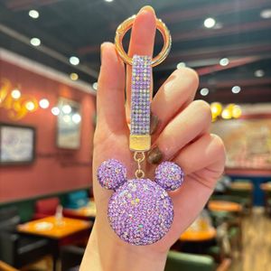 Porte-clés <span class=keywords><strong>Mickey</strong></span> en strass de cristal, forme 3D, léger, accessoires en métal brillant, pendentifs, cadeaux pour femmes, <span class=keywords><strong>sac</strong></span> à main - Product Image 5