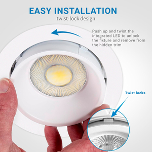 Plafonnier <span class=keywords><strong>LED</strong></span> encastré rond carré COB 4'' 15W à intensité variable Triac USA Canada avec boîte de jonction - Product Image 3