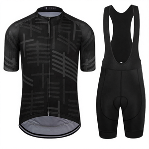Conjunto de Uniformes de Ciclismo Unisex, Pantalones Cortos de Ciclismo de Manga Corta con Cremallera, Pantalones Cortos con Tirantes Acolchados, Kit de Ropa Sublimada, Tela Inteligente 100% Poliéster - Product Image 2