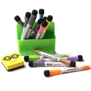 Hot Verkopen Beste Goedkope Droog Uitwissen Geurarme Kinderen Fijne Tip Magnetische Whiteboard Marker Pen Met Gum