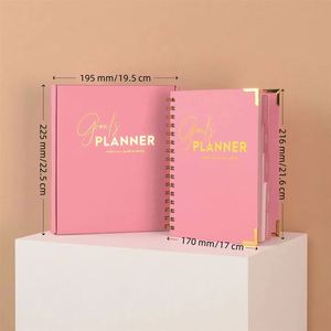 A5 Luxury Custom Printing Beauty Planner High Quality Sublimation Notebooks New Arrival Logo Fabric PP <b>Cover</b> Saddle Stitching - Product Image 1