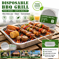 Grille de barbecue de 12,5 à 32 cm pouvant être utilisée pour les plateaux en aluminium, barbecue extérieur au charbon de bois