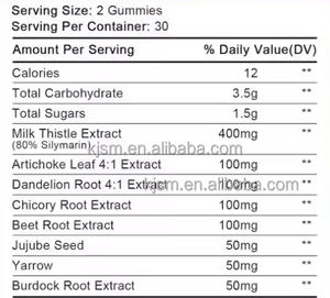 Suplementos Herbales Energéticos en Gomitas, Extracto Herbal de Cardo Mariano para Adultos - No Apto para Mujeres Embarazadas, 2 Gomitas por Paquete - Product Image 6