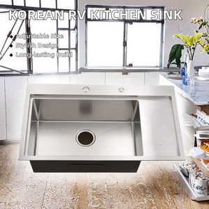 Design coréen Évier de cuisine multifonctionnel en acier inoxydable à cuvette unique Fait à la main Montage sur comptoir RV Evier De Cuisine - Product Image 3