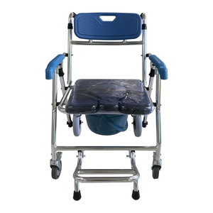 เก้าอี้นั่งถ่ายอลูมิเนียมอัลลอยด์ HJK-6024 แบบพับได้ พกพาสะดวก สำหรับผู้สูงอายุและผู้พิการ อุปกรณ์เพื่อความปลอดภัยในห้องน้ำ - Product Image 3