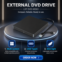 Unidad Óptica Externa Ultrafina para Portátil con USB 3.0, Grabadora de DVD, Reproductor de DVD RW, Unidad Óptica de Lectura y Escritura de CD para Ordenador