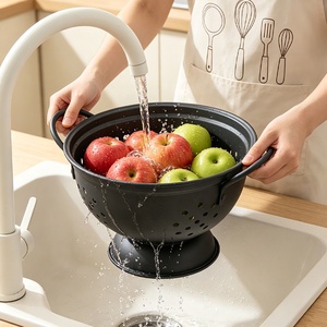 Passoire en émail bleu clair avec poignées en acier inoxydable, bol à fruits durable, passoire de cuisine, lavage à la main uniquement - Product Image 6