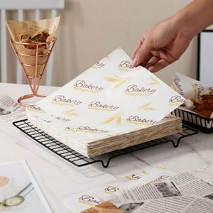 Emballage PM, papier ciré pour hamburger, résistant à la graisse, simple face, logo personnalisé, papier d'emballage alimentaire pour sandwichs, frites et biscuits - Product Image 2