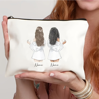 Bolsa de Cosméticos y Artículos de Aseo de Lona con Diseño Europeo y Nombre Personalizado, Multifuncional para Hombres y Mujeres, Almacenamiento de Viaje, Regalo de Cumpleaños/Festivales