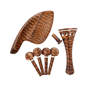Violín 4/4 <span class=keywords><strong>de</strong></span> madera <span class=keywords><strong>de</strong></span> serpiente: piezas y accesorios para el diapasón, clavijas <span class=keywords><strong>de</strong></span> afinación, puntales, reposacabezas y soporte <span class=keywords><strong>de</strong></span> barbilla - Product Image 5