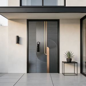 <span class=keywords><strong>Porta</strong></span> d'Ingresso Commerciale di Lusso in Acciaio Inox e Lega di Alluminio, Impermeabile, per Hotel, Appartamenti, Uso Esterno e Centri Commerciali - Product Image 4