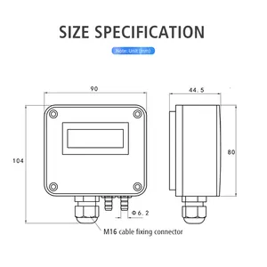 LEFOO 4 ~ 20mA sensor de pressão de ar diferencial com display digital industrial para HVAC