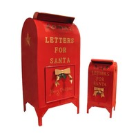 Buzón Navideño Rojo de Hierro Fundido con Diseño de Santa Claus, Buzón Americano para Exterior, Venta Directa de Fábrica al por Mayor