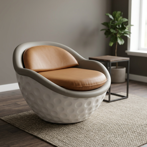Fauteuil de jardin en forme de ballon de football, canapé de loisirs extérieur, siège de patio imperméable, mobilier de salon contemporain - Product Image 2