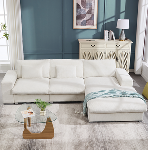 Modern Nordic L-Shaped Polyester <b>Sofa</b> <b>Bed</b> Set with Memory Foam Wooden Legs-Modular <b>Sofa</b> for Living Room - Product Image 2