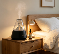 Diffuseur d'huiles essentielles en verre rafraîchissant avec parfum frais, atomiseur ultrasonique sans alcool, cadeau haut de gamme pour la maison