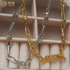 Zhenzxi-Cadena <span class=keywords><strong>de</strong></span> eslabones <span class=keywords><strong>de</strong></span> latón dorado <span class=keywords><strong>para</strong></span> <span class=keywords><strong>hombre</strong></span> y mujer, collar moderno <span class=keywords><strong>de</strong></span> primera calidad, resistente al deslustre, Hip Hop, <span class=keywords><strong>Amazon</strong></span>, gran oferta - Product Image 4