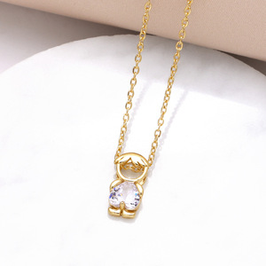 Collar SongYi con Colgante de Corazón en Oro Real de 18K, Chapado en Oro, con Circonita Cúbica, Cadena Minimalista para Clavícula, Joyería para Mujer - Product Image 2
