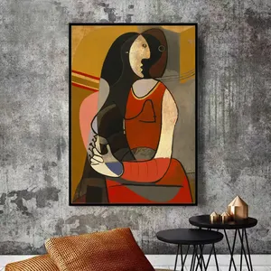앉아있는 여자 파블로 피카소 복제품 세계 유명한 예술 인쇄 피카소 추상 홈 장식 미술 작품 캔버스 회화