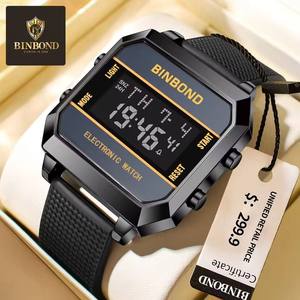 Montre homme multifonctionnelle BINBOND D081, réveil, chronographe, écran LED, sport et loisirs, montre électronique - Product Image 1