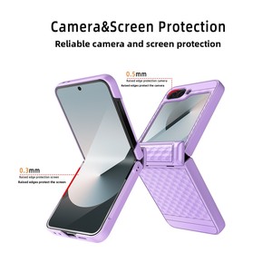 เหมาะสำหรับ Samsung Galaxy Z Flip 6: เคสโทรศัพท์แบบพับได้ลายลูกบาศก์ พร้อมการป้องกันบานพับแบบสปริง ช่วยป้องกันการตกกระแทก - Product Image 2