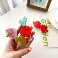 Nouvelles pinces à cheveux en acétate XIYU, motif fruits et carottes, mignonnes et féminines, petites, pour coiffures mi-attachées, accessoires de coiffure