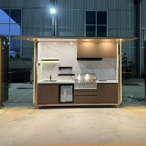 Modern Portable Outdoor <strong>Kitchen</strong> <strong>Unit</strong> 8-Burner BBQ Grill 58L Fridge <strong>Sink</strong> Backsplash Acrylic Finish Drawer Slide Hinge Locking - Product Image 4