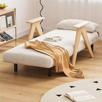 Multifunktionales Klappbares Schlafsofa 2-in-1 mit Massivholzrahmen Einzelner Relaxsessel für Kleine Räume