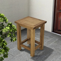 Langlebiger Moderner Nachhaltiger Teak-Outdoor-Kaffee-/Beistelltisch aus Indonesien für Terrasse, Balkon, Garten & Strand
