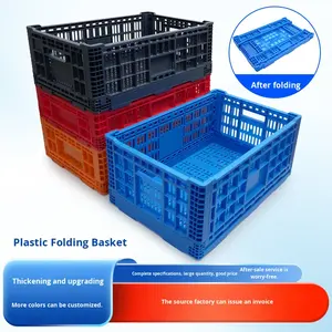 סל אחסון מתקפל גדול מפלסטיק PP, קופסת אחסון תעשייתית לוגיסטית - Product Image 2