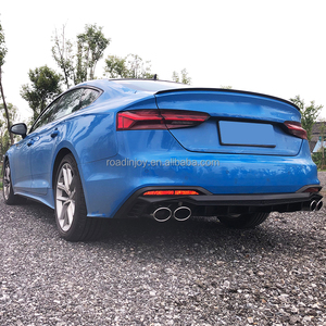 2021-2024 pièces de carrosserie Rambo noir S5 diffuseur arrière pour <span class=keywords><strong>Audi</strong></span> <span class=keywords><strong>A5</strong></span> B9.5 mise à niveau S5 aileron arrière avec tuyau d'échappement - Product Image 3