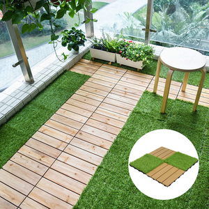 Gazon artificiel en dalles, gazon en dalles à emboîtement, <span class=keywords><strong>tapis</strong></span> <span class=keywords><strong>de</strong></span> gazon pour animaux <span class=keywords><strong>de</strong></span> compagnie, gazon <span class=keywords><strong>de</strong></span> jardin réaliste avec trous <span class=keywords><strong>de</strong></span> drainage - Product Image 4