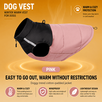 Gilet d'hiver rembourré pour chien, imperméable, réfléchissant, avec anneau en D pour laisse, pour chiens de petite, moyenne et grande taille