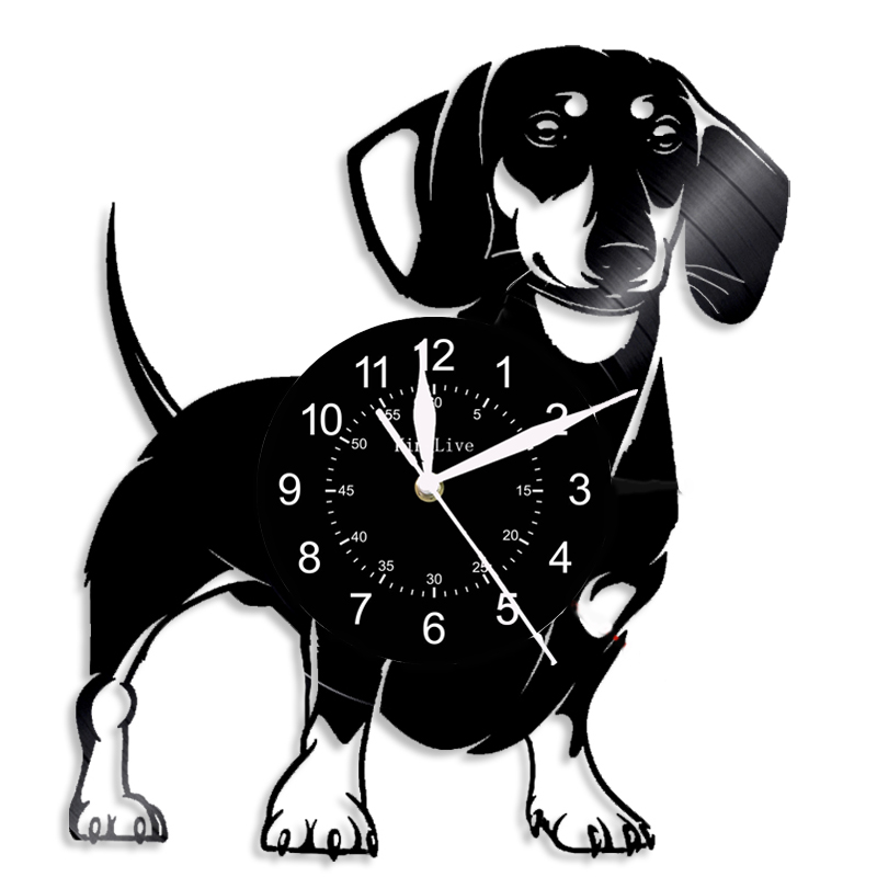 Reloj de Pared con Registro de Vinilo Perro животных Reloj de Pared con Registro de Vinilo Decorativo Moderno