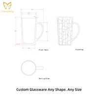 Chope à bière en verre épais à motif grain de bois avec poignée, 12oz 14oz, verre à eau robuste pour la maison, le bar ou le pub