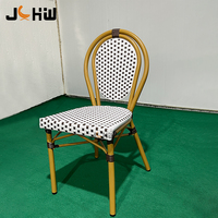 Mobilier de jardin extérieur en rotin café français bistro chaise de salle à manger table et chaise de patio de restaurant en osier