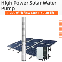 Pompe submersible solaire en acier inoxydable à haute pression et grand débit pour puits profond, économe en énergie, pour irrigation rurale et alimentation en eau à distance